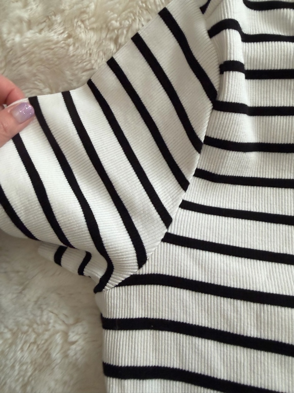 WHBM FORME™ Ribbed Stretch Button Shoulder Tee - Picture 6 of 9